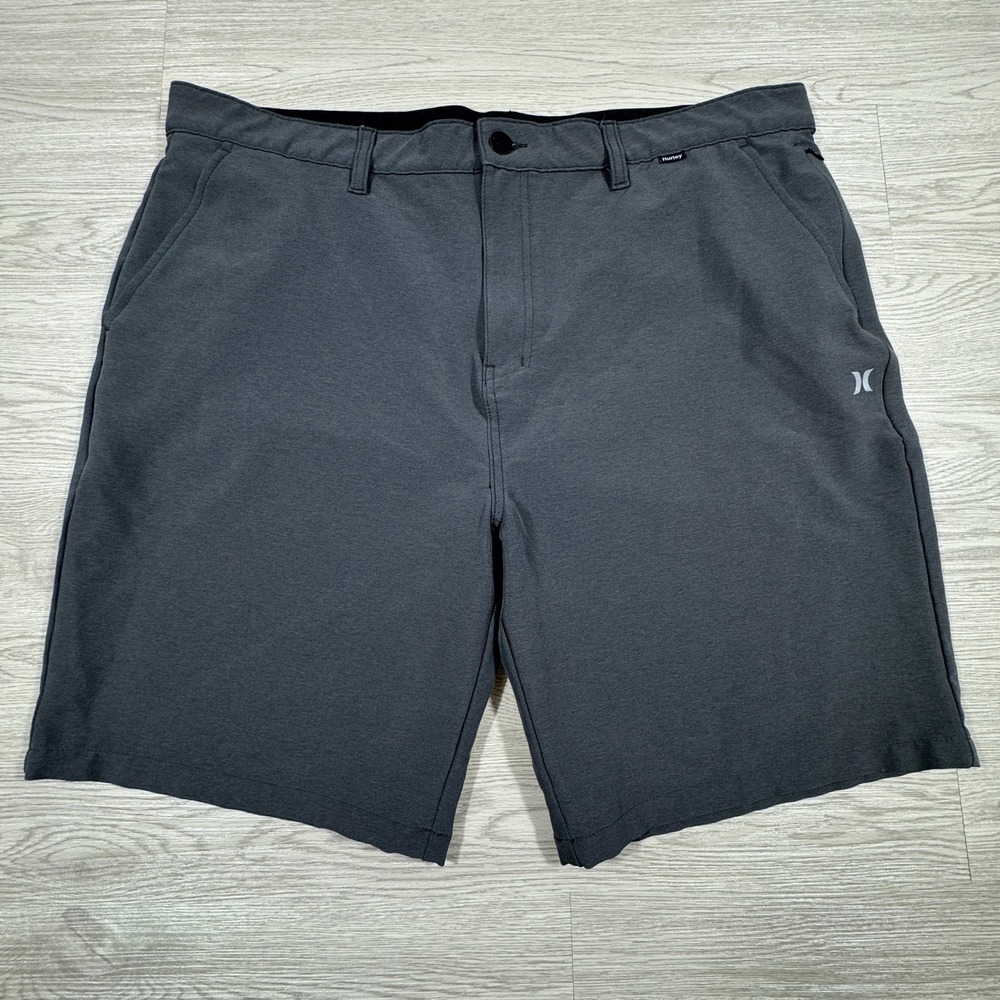 Hurley Mens Hybrid Spacedye Walk Shorts Gray 40 Stretch Quick Dry Pockets
